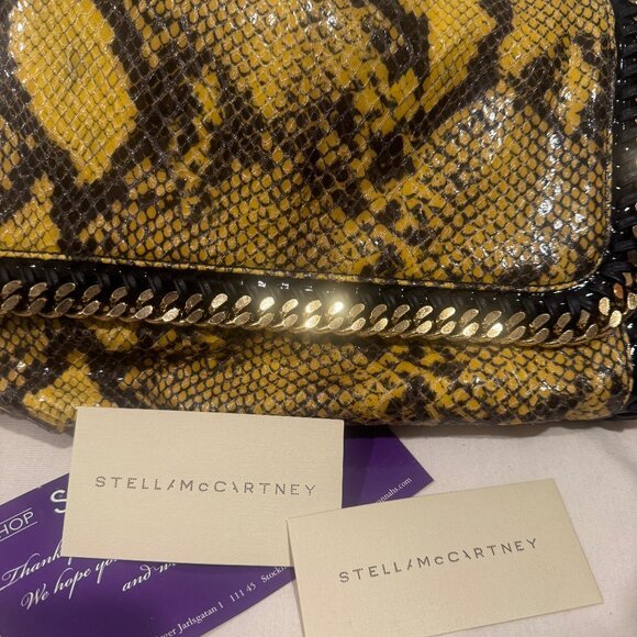 Stella McCartney Faux Snakeskin Chain Clutch - Yellow - Picture 8 of 16